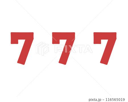シンプルなスリーセブンのイラスト素材 シンプルなスリーセブンのイラスト素材 116565019