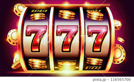 Gilded Triumph: Sevens on Slot Machine - Generative AI 116565700