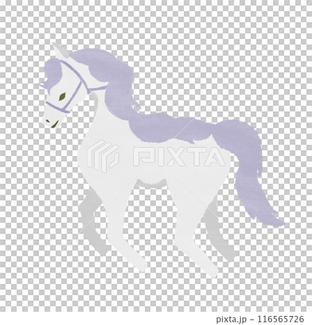 Horse (white and purple) texture available 116565726