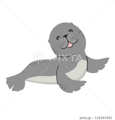 Adorable smiling seal cartoon animal 116565892