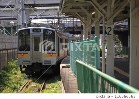 新天地の南武支線で活躍するE127-0系電車_2024/6/1撮影 116566365