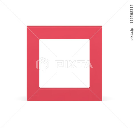 Squared corner frame wide red geometric foundation basic 3d element design realistic vector Squared corner frame wide red geometric foundation basic 3d element design realistic vector 116568315