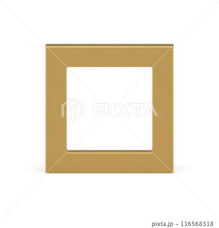 Golden squared frame basic foundation geometric minimalist metallic 3d element realistic vector 116568318