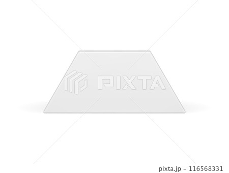 White trapezoid regular foundation block 3d slim element vertical wall decor realistic vector 116568331