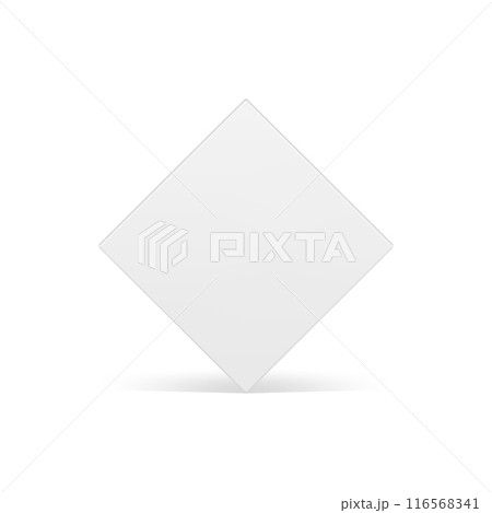 White glossy rhombus geometric vertical platform basic foundation 3d element design realistic vector 116568341