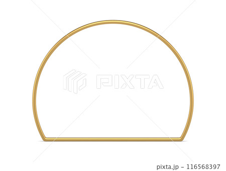 Golden semicircle geometric frame basic foundation 3d element decorative design realistic vector Golden semicircle geometric frame basic foundation 3d element decorative design realistic vector 116568397