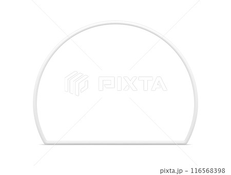 White protractor premium minimalist semicircle frame boundary decorative 3d element realistic vector White protractor premium minimalist semicircle frame boundary decorative 3d element realistic vector 116568398