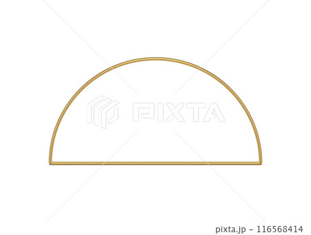 Golden premium half circle geometric frame glossy decor design 3d element realistic vector 116568414