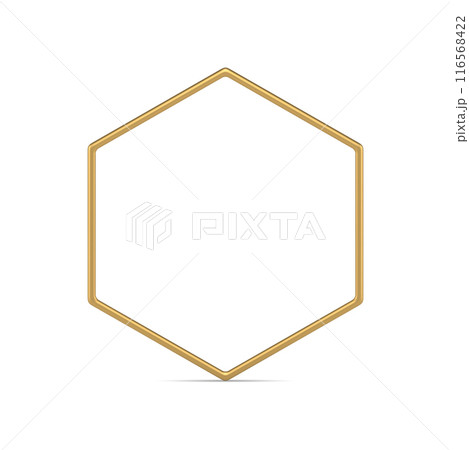 Polygonal regular framework six side corner geometric shape math decor design realistic vector Polygonal regular framework six side corner geometric shape math decor design realistic vector 116568422
