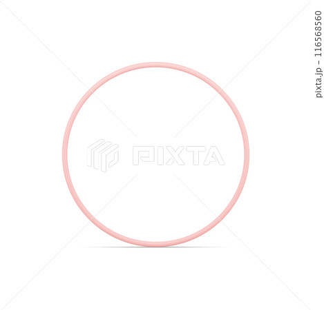 Pink glossy circle frame geometric boundary 3d decorative element realistic vector illustration Pink glossy circle frame geometric boundary 3d decorative element realistic vector illustration 116568560
