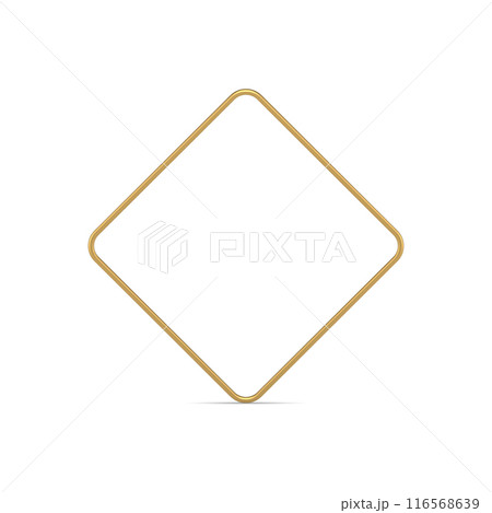Golden rhombus metallic frame minimalist geometric shape thin boundary design realistic vector Golden rhombus metallic frame minimalist geometric shape thin boundary design realistic vector 116568639