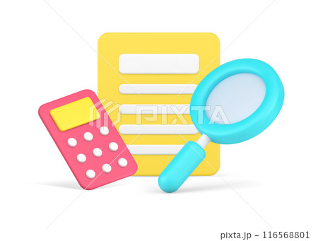 Analyzing business planning paper blank with magnifying glass 3d icon isometric vector illustration Analyzing business planning paper blank with magnifying glass 3d icon isometric vector illustration 116568801