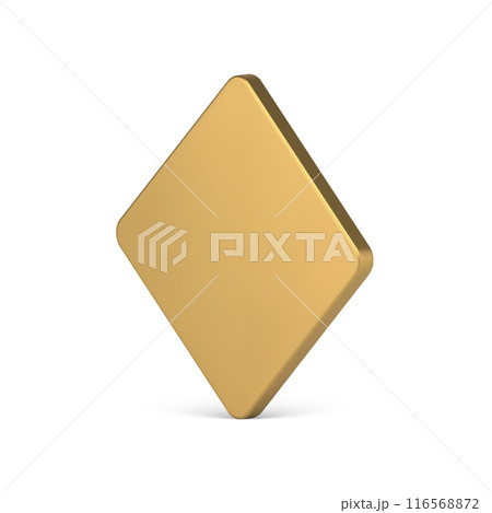 Realistic metallic golden square four angled geometric shape pedestal diagonally placed 3d vector 116568872