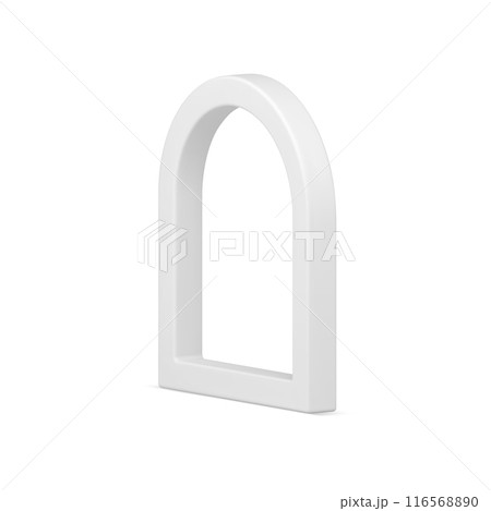 Realistic diagonally placed white glossy arch outline frame interior exterior architecture vector 116568890