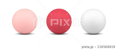 Collection realistic matte multicolored sphere geometric shape 3d template decorative design vector 116568919