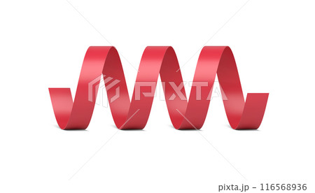 Luxury red metallic horizontal twisted glossy strip confetti for festive decor 3d template vector Luxury red metallic horizontal twisted glossy strip confetti for festive decor 3d template vector 116568936