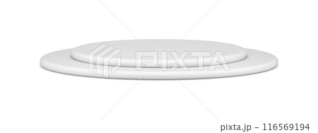 Realistic white two layer circle stage podium exhibition display isometric 3d template vector Realistic white two layer circle stage podium exhibition display isometric 3d template vector 116569194
