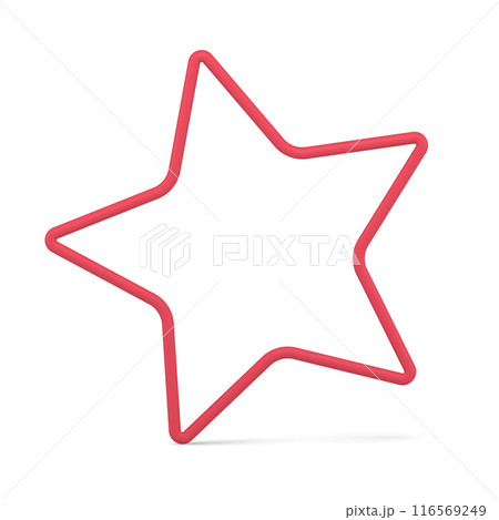 Realistic red shape five pointed star silhouette diagonal placed border decorative design 3d vector 116569249