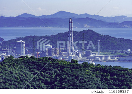 坂出の街並み　番の州臨海工業団地　坂出発電所　香川県宇多津町 116569527