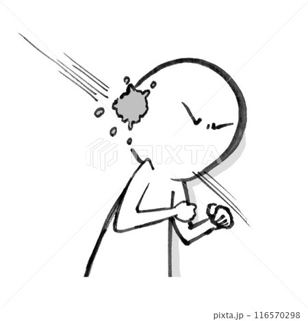 右耳を狙撃される人物のイメージイラスト 右耳を狙撃される人物のイメージイラスト 116570298