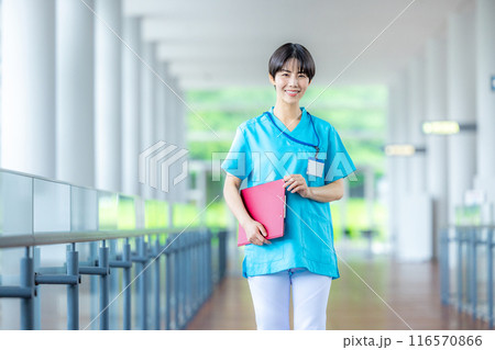 若い女性、医療スタッフ、看護師、介護士、トレーナー 若い女性、医療スタッフ、看護師、介護士、トレーナー 116570866