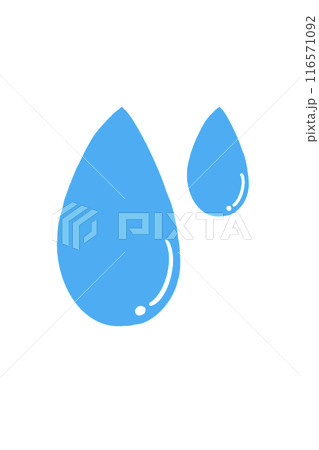 シンプル　水滴　イラスト　水色 116571092