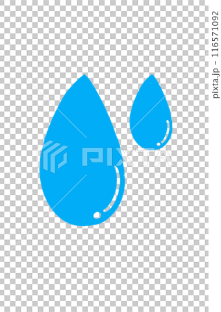 シンプル　水滴　イラスト　水色 116571092