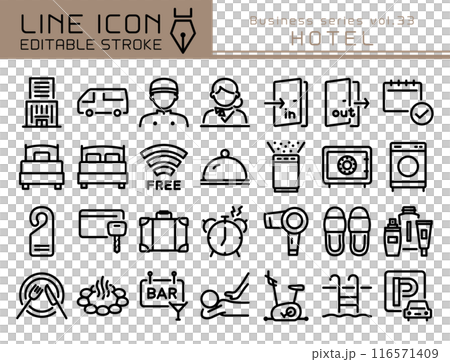 ラインアイコン　ビジネスシリーズvol.33　ホテル 116571409