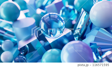 An abstract background with various geometric shapes, including cubes, spheres, and irregular forms, predominantly in shades of blue with subtle hints of white and purple. An abstract background with various geometric shapes, including cubes, spheres, and irregular forms, predominantly in shades of blue with subtle hints of white and purple. 116571595
