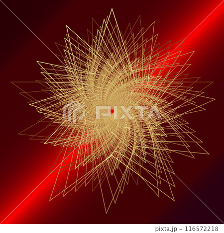 golden abstract star on red background, shining red gradient 116572218