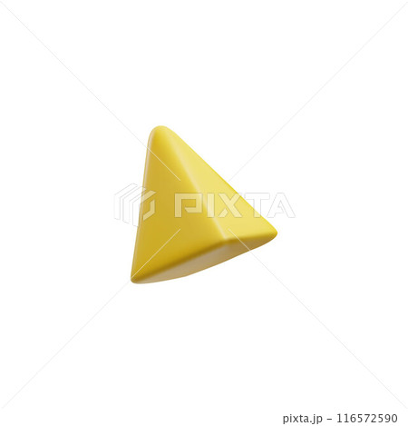 3D yellow small cone with rounded edges.のイラスト素材 [116572590] - PIXTA