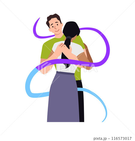 Man hugs a woman. Suicide Prevention Month. Man hugs a woman. Suicide Prevention Month. 116573017