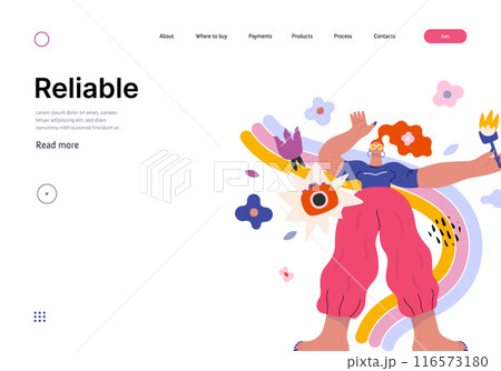 Life Unframed: Photo rainbow -modern flat vector concept illustration of a photographer and rainbow. Metaphor of unpredictability, imagination, whimsy, cycle of existence, play, growth and discovery 116573180