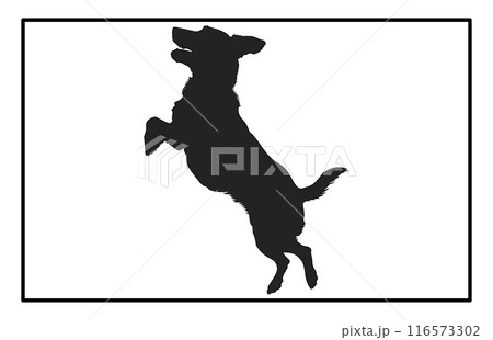 Jumping Dog Silhouette - Canine Action Illustration and Clipart Jumping Dog Silhouette - Canine Action Illustration and Clipart 116573302