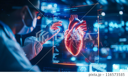 Doctor with heart digital, disease of cardiovascular system, cardiological. Doctor with heart digital, disease of cardiovascular system, cardiological. 116573585