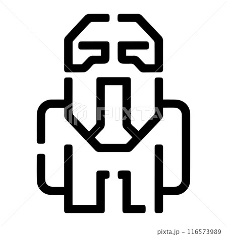 golem icon or modern line symbol. Vector line art and icon design with bold outline. Black and white Pixel Perfect minimalistic symbol isolated white background. Silhouette simple thin sign 116573989