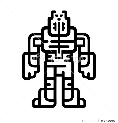 golem icon or modern line symbol. Vector line art and icon design with bold outline. Black and white Pixel Perfect minimalistic symbol isolated white background. Silhouette simple thin sign 116573990