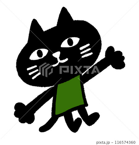 黒猫のキャラクター（白縁あり） 116574360