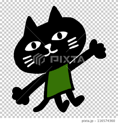 黒猫のキャラクター（白縁あり） 116574360