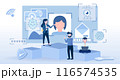 Safety and security technology concept. Protect personal detail and access account by enter password, fingerprint scanning, face ID, sensitive data from cyber attack and other form of online threat. 116574535