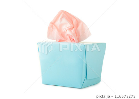 Tissue blue box isolated on a white background 116575275