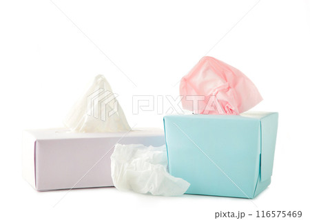 Two tissue box isolated on a white background Two tissue box isolated on a white background 116575469