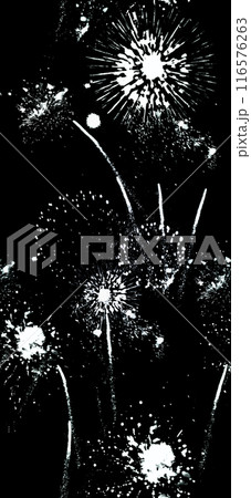 空にいっぱいの花火をリピート柄にしたシンプルなイラスト 116576263