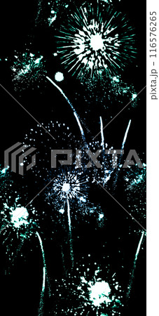 空にいっぱいの花火をリピート柄にしたシンプルなイラスト 116576265