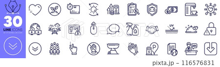 Grill, Luggage protect and Dollar money line icons pack. Heart, Cardboard box, Startup web icon. Coffee machine, Corrupt, Romantic dinner pictogram. Uv protection, Handshake, Charging station. Vector 116576831