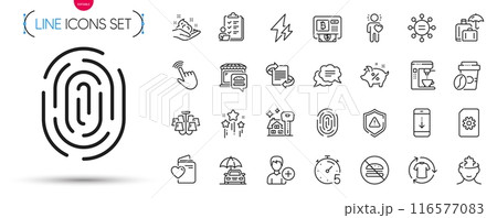 Pack of Love document, File management and Takeaway coffee line icons. Include Food market, Change clothes, Ethics pictogram icons. Skin care, Loan percent, Chandelier signs. Cursor. Vector 116577083