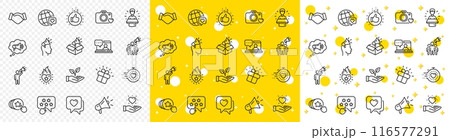 Influence people, Megaphone and Representative. Brand ambassador line icons. Handshake, influencer marketing person, social media like icons. Ambassador person. Brand pr. Vector Influence people, Megaphone and Representative. Brand ambassador line icons. Handshake, influencer marketing person, social media like icons. Ambassador person. Brand pr. Vector 116577291