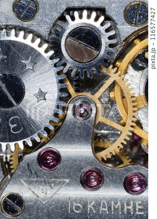 clockwork old mechanical watch, high resolution and detail 116577427