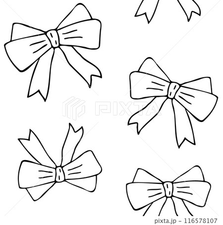Vector seamless pattern of hand drawn bow tie 116578107