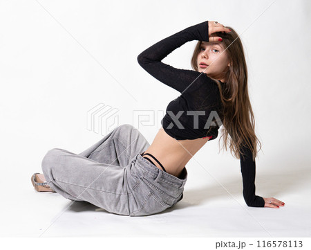 bouquet fashion jeans smile beautiful female day happy model hair natural girl fresh romantic white bouquet fashion jeans smile beautiful female day happy model hair natural girl fresh romantic white 116578113